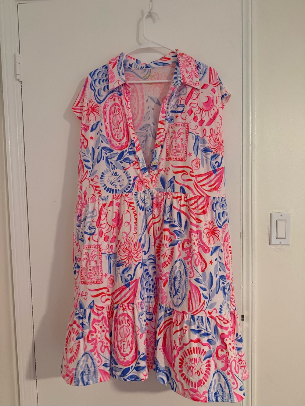 Lilly Pulitzer Pink, Blue & White Printed Mini Dress
